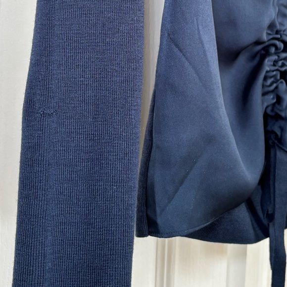 Ted Baker -  Navy Blue Baniy Ruched Long Sleeve Combo Sweater in Size S - Picture 9 of 9